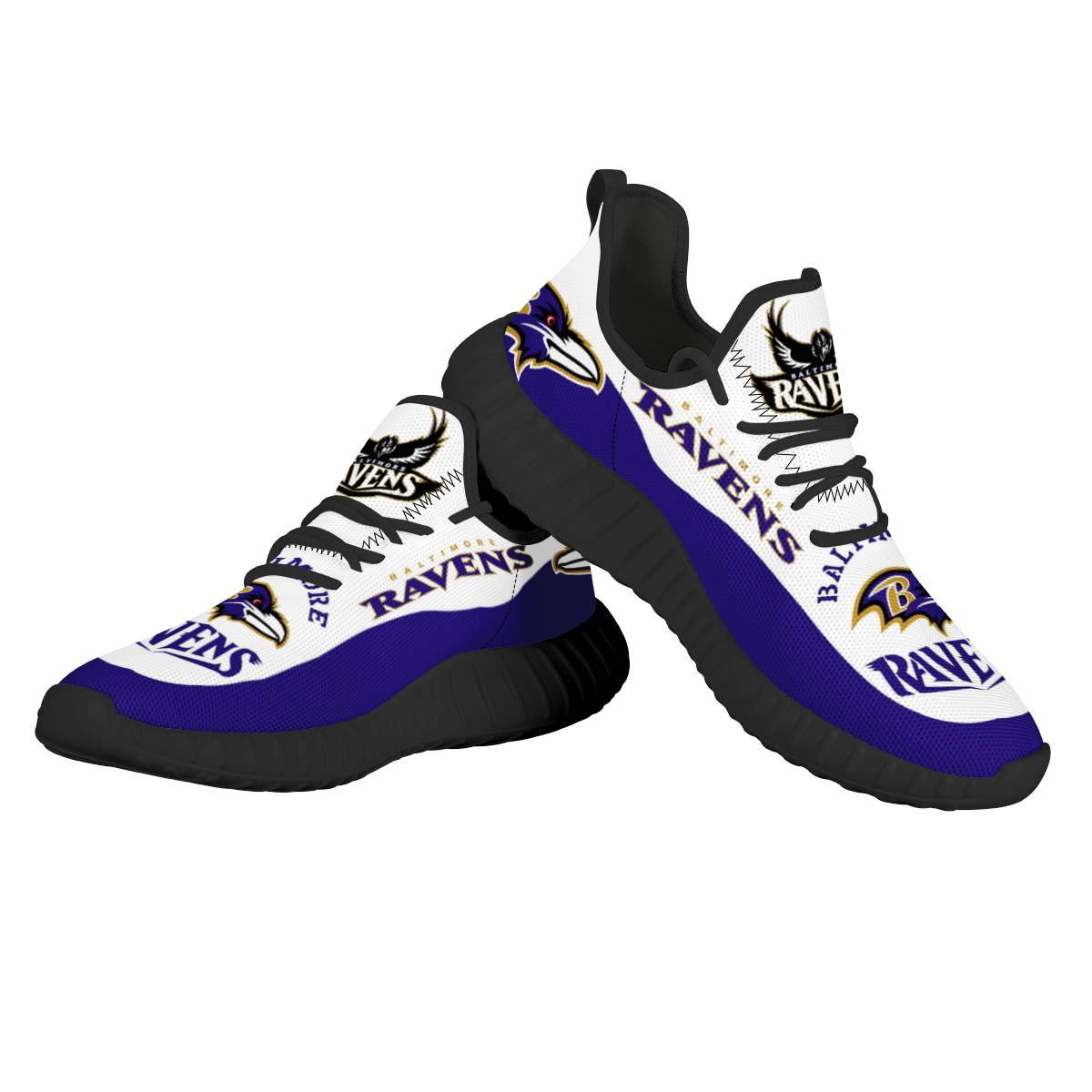 Women's Baltimore Ravens Mesh Knit Sneakers/Shoes 012